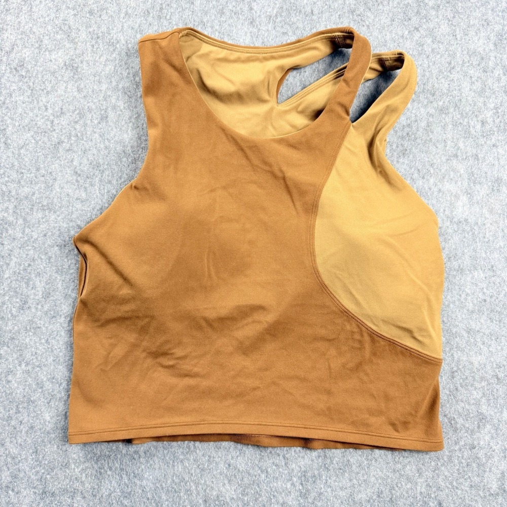 Lululemon Nulu Asymmetrical Yoga Tank Top Womens Size 8 Copper Brown W1CZ7S - Picture 3 of 10